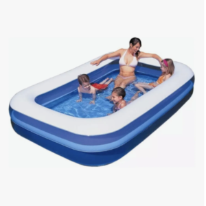 Piscina Inflable Rectangular Familiar 262x175x51 Cm Azul Y Blanco Resistente Guiza